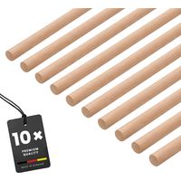 KGM 10x Rundstab Buche Ø8 mm 1 m unbehandelt Bastelholz