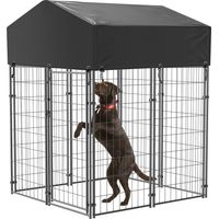 BingoPaw Caseta para Perros al Aire Libre con Techo Jaula para Perros de Metal, 127x120x165cm