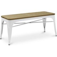 Bank - Industriedesign - Holz und Metall - Stylix Weiß