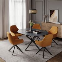 Table de salle Ă manger Loyd, Anthracite/Noir, 120x120cm extensible, Vicco