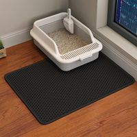 Tapis Litiere Chat 45 x 60 cm Tapis de LitièRe pour Chat Eva Tapis ImperméAble à Double Couche Contrôle Litière, Tapis Litiere pour Bac à LitièRe