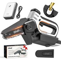 Mini Kettensäge 6 inch mit Akku, Automatische Kettenschmierung, Bürstenloser Motor, Doppel-Sicherheitsverschluss, Für Äste,Höfe,Zuhause und Garten geeignet Litheli