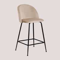 Confezione da 4 sgabelli alti in velluto Kana Design SKLUM Marrone Grano Nero