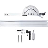 Guide d'onglet pour scie circulaire de table de 410 mm, angle réglable, outil de règle à pousser en alliage d'aluminium avec butée rabattable.