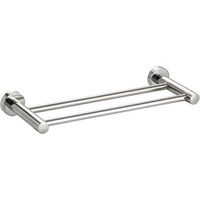 Porte-Serviettes Double Porte Serviettes de Salle de Bain 40CM 2 Barres Porte Serviette Mural Acier Inoxydable SUS304 Finition Brossé