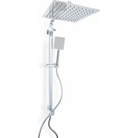 Ensamble de douche carré chrome en acier inox mod. Zeus