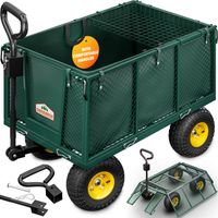 GARDEBRUK® Trolley on Wheels 550kg Load Capacity Wagon Cart With Removable Tarpaulin Drinks Trolley Handcart Garden Outdoor Beach Trolley Shopping Trolley