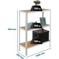 Simonrack Étagère OSB blanche 3 étagères ajustables