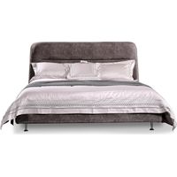Struttura Letto 150x200 cm Tromso Pärumm con Testiera Inclusa Grigio Piedini in Metallo