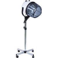 HOMCOM Secador de Pelo Profesional 1180W Secador de Casco con Altura Ajustable Temperatura Regulable Temporizador Capucha y Ruedas Climazon Peluquería para Cuidado del Cabello Blanco
