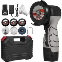 Meuleuse d'angle sans fil 7 000 tr/min – Mini meuleuse électrique avec 2 batteries 16,8 V 2 000 mAh et disque de meulage pour couper le carrelage poli, le bois, la pierre et l'acier.