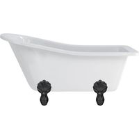 Baignoire îlot HAREWOOD Burlington 1690 x 730 x 770 mm avec 4 pieds griffés noirs - Aquatop