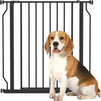 Cancelletto per Cani Estensibile e Regolabile per Scale e Porte, in Acciaio e ABS, 75-85x76 cm, Nero