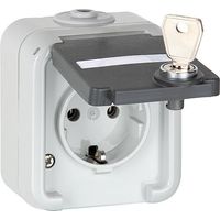 Prise de courant en saillie PEHA simple, IP44,schuko, marquage horizontal, D 6620 WAB NA VS