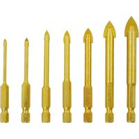 Pcs Tile Drill Bit, Concrete Drill Bits, Diameter 3/4/5/6/8/10/12mm Tile Drill Bit 1/4" Hex Lance Head Drill Bit for Glass Ceramic Mirror TileMarble
