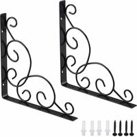 Regalträger aus Schmiedeeisen, 2er-Set, für Garten, Wand, Regal, Küche, Bad, Büro und mehr - AquaForge
