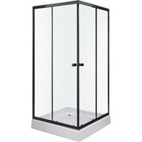 KERRA OLGA SQ BLACK Duschwand + Duschwanne / 80 x 80 cm
