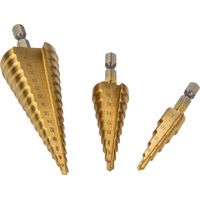 MASTERPROOF PROFESSIONAL HSS - Stufenbohrer Satz 3-teilig, Ø 4 mm bis 32 mm, in Metallbox