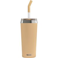 Sigg Helia Muted Peach Tazza termica (0.45 L), Tazza portatile con doppia parete isolante, Tazza acciaio ermetica con cannuccia integrata, Per bevande fredde e calde