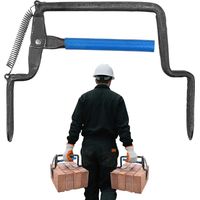 Adjustable Brick Tongs, Heavy Duty Steel Claw Lifter, 6.11 Inch Paver Grabber with Non Slip Grip, Reinforced Carbon Steel Tool, Masonry Equipment with Design, Construction Carrier for Garden Projects