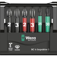 Wera Mini-Check Impaktor 4 05057695001 Jeu d'embouts 6 pièces cruciforme Phillips, vis Pozidriv, TORX® intérieur techno