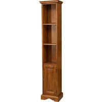Piccola libreria in legno massello di tiglio finitura noce 40x30x196 cm