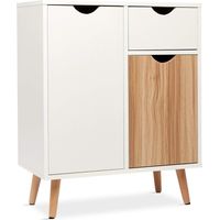Mondeer Mobiletto Cucina, Credenza, Madia Moderna con 2 Ante 1 cassetti adatti per Soggiorno Cucina Corridoio 60 x 30 x 73cm