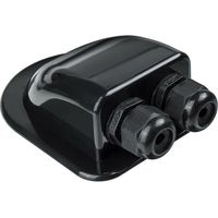 ABS Double Solar-Cable-Entry-Gland-Housing, Weatherproof Cable Entry Plate for All Cable Types Black