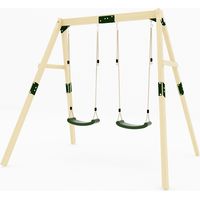 GALACTICA Garden Outdoor Wooden Single Swing Set, Playground for Kids with 1 Plastic Seat