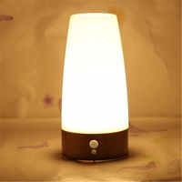 Lampada da tavolo a LED con sensore PIR, luce notturna da comodino, 3 modalità, lampada da scrivania, moderna, luce notturna per camera da letto, soggiorno, ufficio