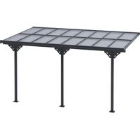 Outsunny Pergola da Giardino 4.4x3m Addossata in Policarbonato Regolabile
