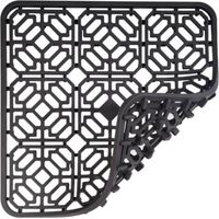 Alfombrilla de silicona para fregadero de cocina (30 x 30 cm), resistente al calor y antideslizante (gris oscuro)