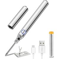 Fer a Souder Etain Sans Fil, Kit de Soudure 15W Temperature Réglable 200°C-450°C, Rechargeable USB, pour Réparation Soudage Brasage