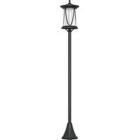 Lampadaire solaire de jardin LED noir 17x17x127 cm avec interrupteur marche/arrêt
