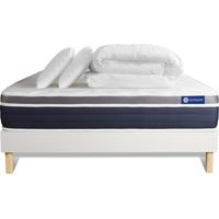 Pack Colchón blanco espuma viscoelástica 140 x 190