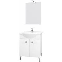 Meuble de salle de bain Desy base 57cm + miroir + vasque inte'gre'e meuble de salle de bain