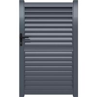 Portillon ALU Arles persienné Largeur 1m00 Ht 1m70 Gris 7016