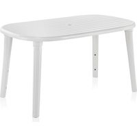Table Ovale Cancun Table De Jardin Ovale Blanche, 140x80cm, Extérieur - Shaf