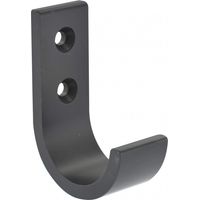 Garderobenhaken rund, Alu schwarz matt, L.25mm, H.70mm, P.50mm