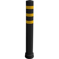 Poteau de protection à mémoire de forme, Noir, Jaune en Polyuréthane, 810mm, diamètre 80mm ( Prix pour 1 )