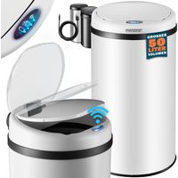 Monzana – Poubelle automatique 30 L en acier inoxydable – Capteur de mouvement étanche – Affichage LED – Alimentation USB ou piles – Design moderne