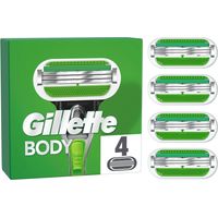 Gillette Body Rasierklingen Herren, 4 Original Ersatzklingen mit 3-Fach Klinge