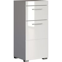 Mueble bajo para baño AMANDA - 1 puerta + 1 cajón - L37 x P31 x H79 cm - Blanco - TRENDTEAM
