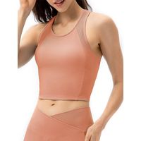 Débardeur de yoga femme avec soutien-gorge intégré, débardeur crop sport pour fitness course salle maison
