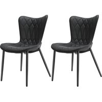 Lot de 2 Chaises HOMEMiYN- Design en Simili Cuir Résistant – Élégance Moderne et Robustesse en Noir pour la salle à manger