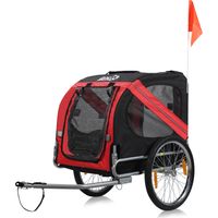 Remorque vélo pour chien 130x73x94cm – Charge maximale 40kg – Cadre en acier tubulaire – Pliable et facile à ranger – Zoomundo