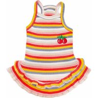 Robe arc-en-ciel à rayures pour chien, motif cerise, pour petits et moyens chiens – DELKEVIC