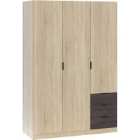 Guardaroba 3 Ante - Armadio Camera da Letto Marrone Rovere 52x121 cm
