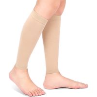 Bas de contention à double compression pour mollets, varices, gaine veineuse, couleur chair, taille M
