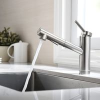 Robinet cuisine mitigeur avec douchette extractible – Acier inoxydable 304 – 2 modes de jet – Pivotant à 360° – Aérateur Neoperl – Faustina